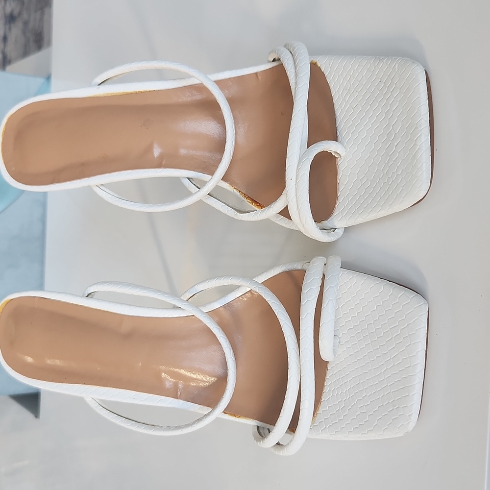 White High Heel Mules